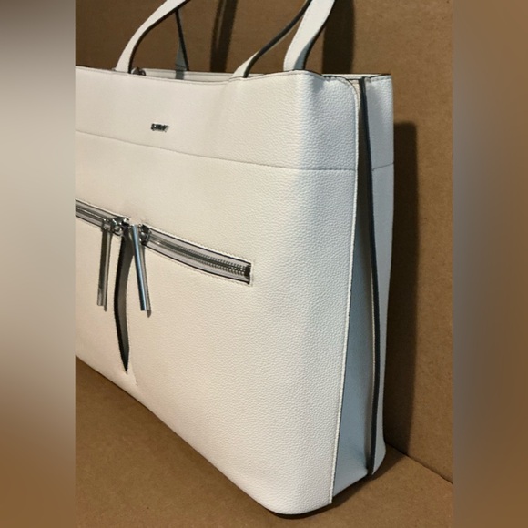 DKNY Cream Tote with Silver Accents new - Picture 5 of 11